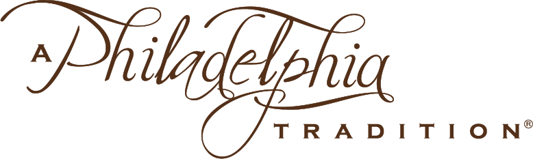 Tradmarked logo from Lore's Chocolates reading "A Philadelphia Tradition®"