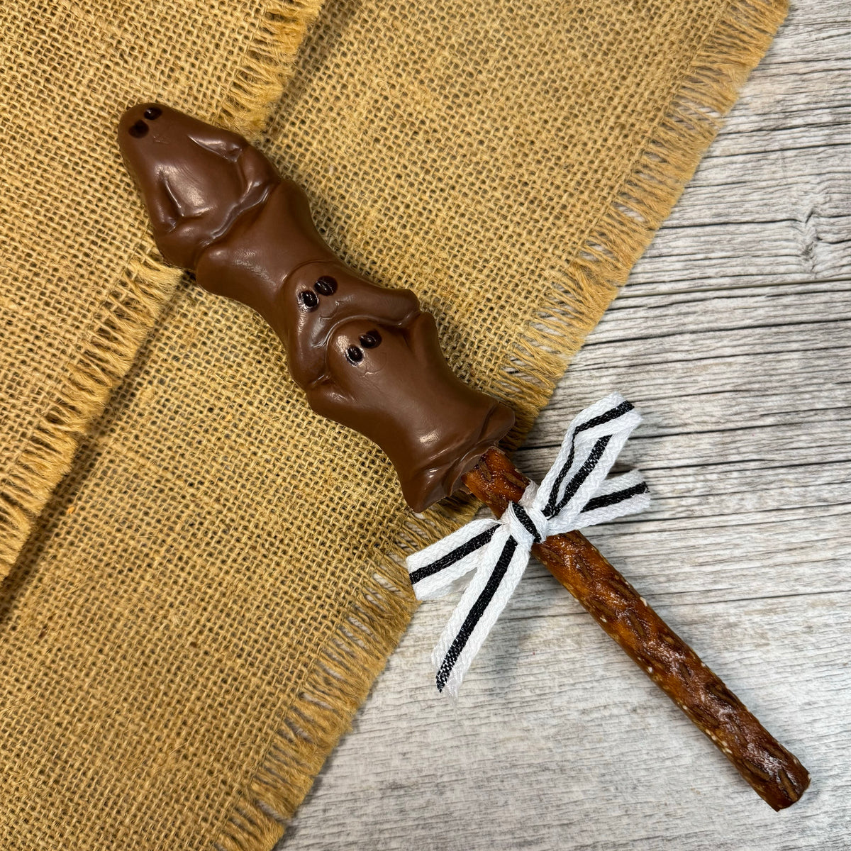 Milk Chocolate Ghosts on Pretzel Rod