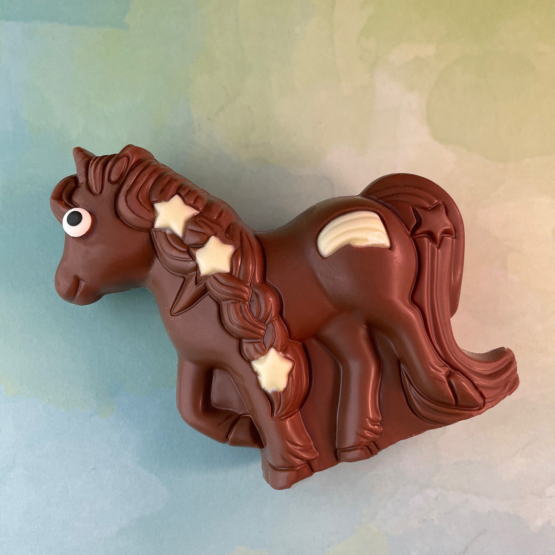 Chocolate Unicorn-Hand decorated -semi solid-5 inches tall