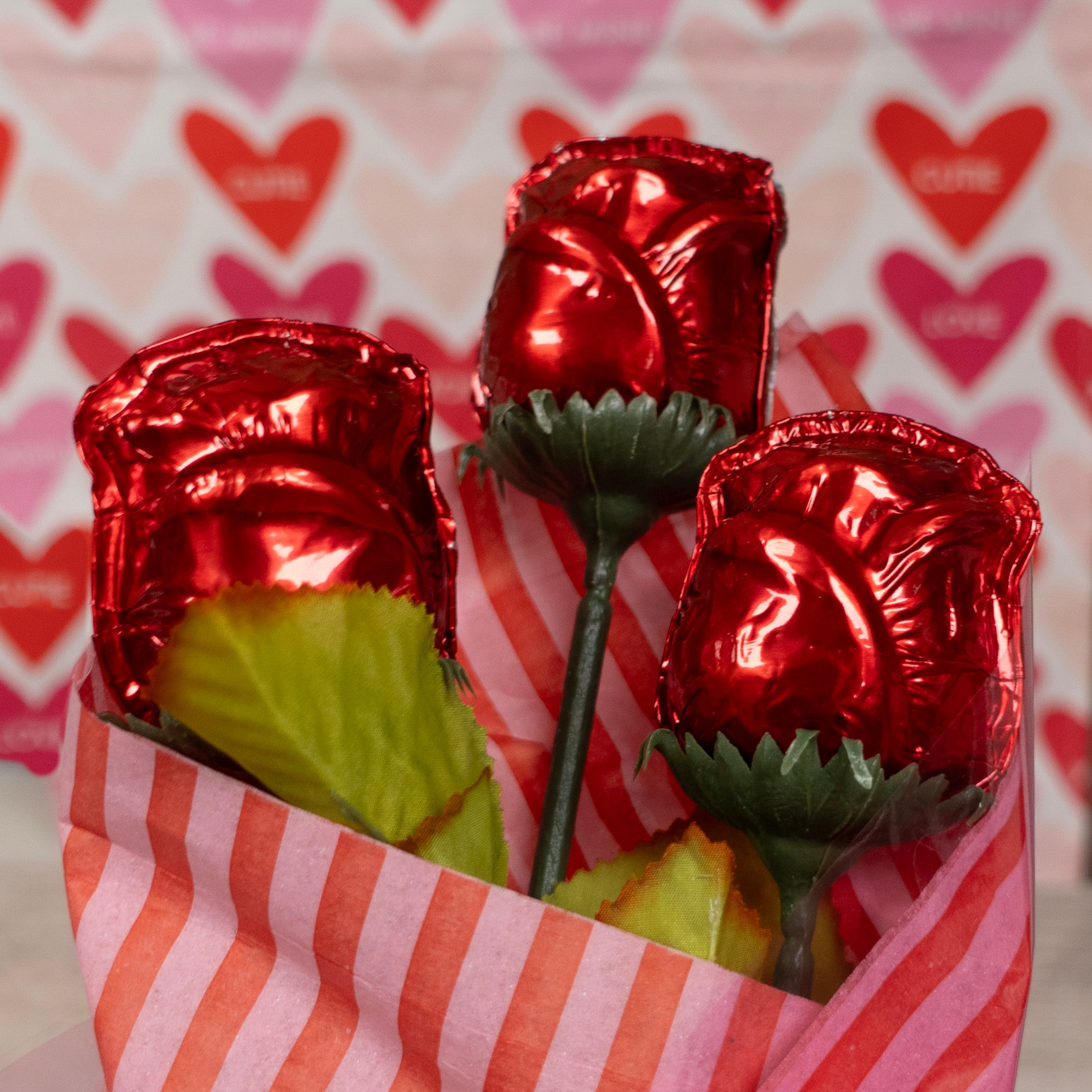 Milk Chocolate Roses - Foiled 3 Pack