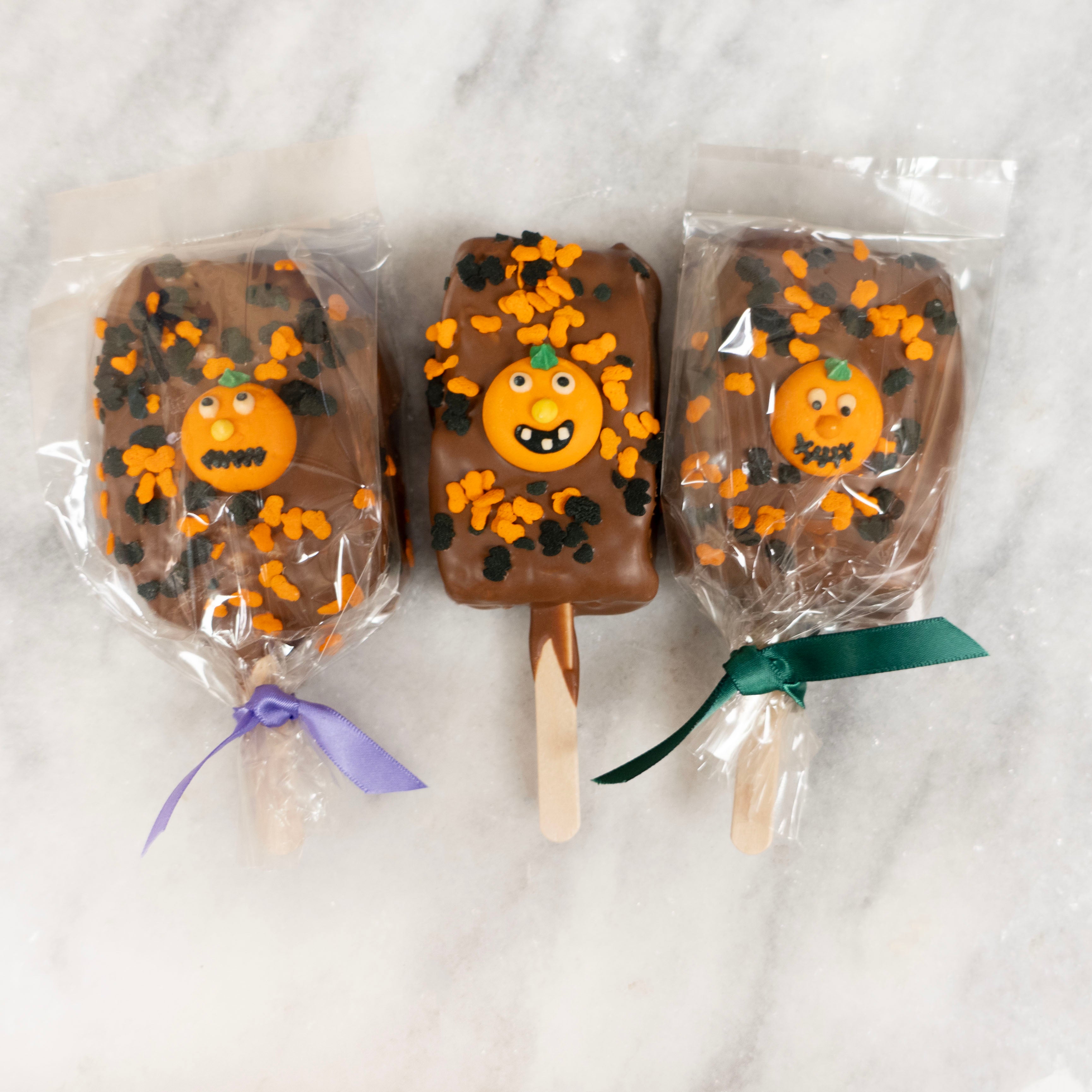 Halloween Milk Chocolate Rice Krispie Treat Pops