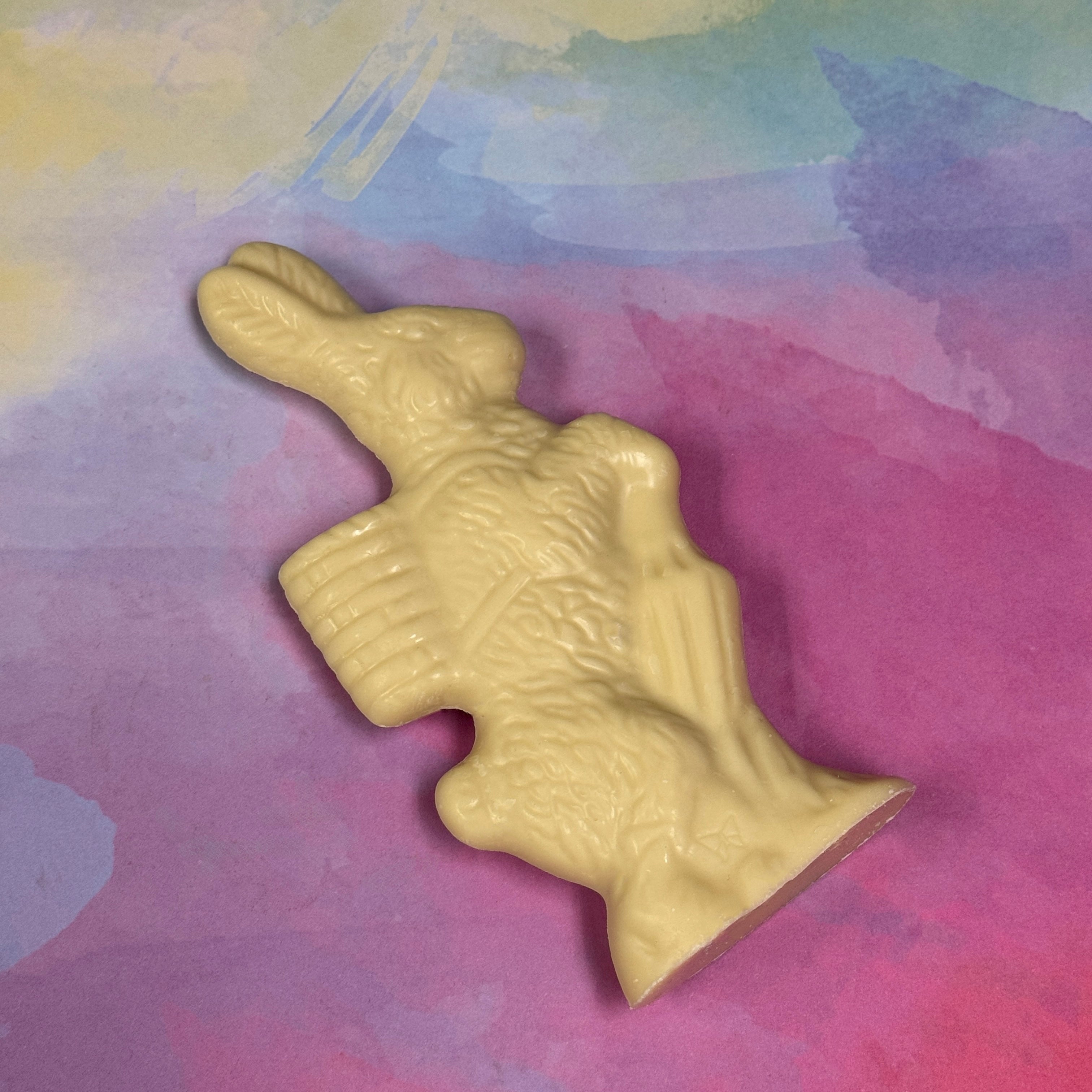 White Lore's Chocolates parasol 5 oz solid chocolate easter bunny