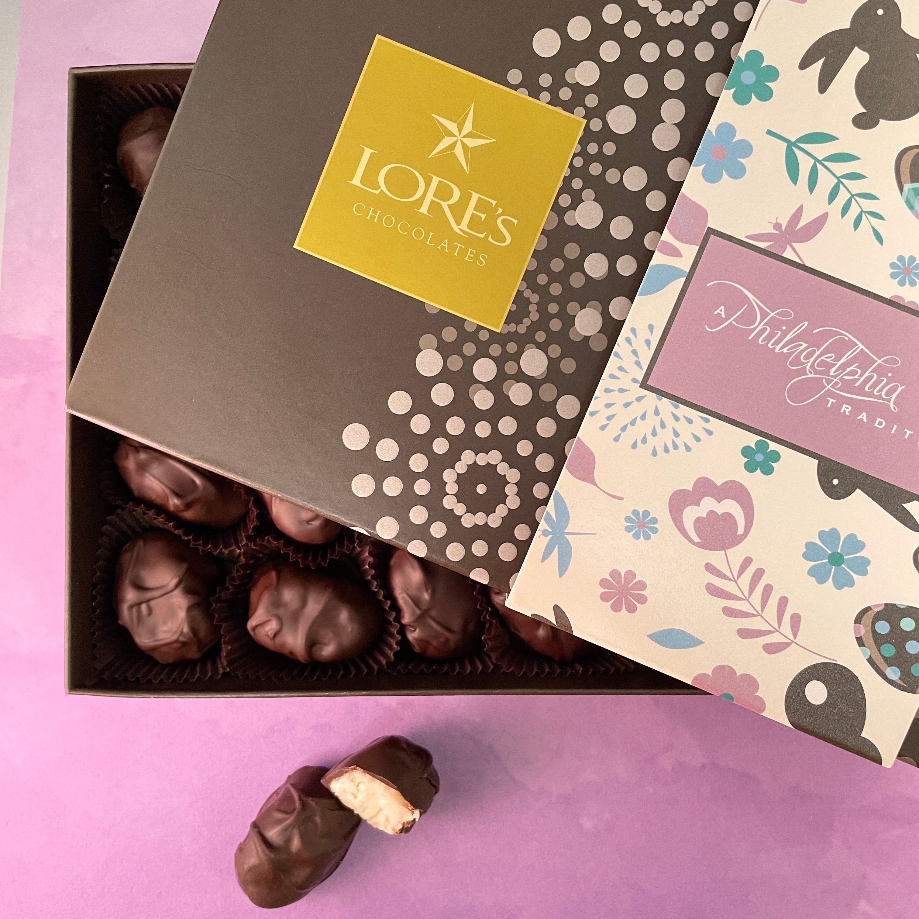 Bite size Coconut Easter Eggs-Dark and Milk Chocolate-Great to share-Coconut cream penny eggs-Philadelphias best coconut cream egg