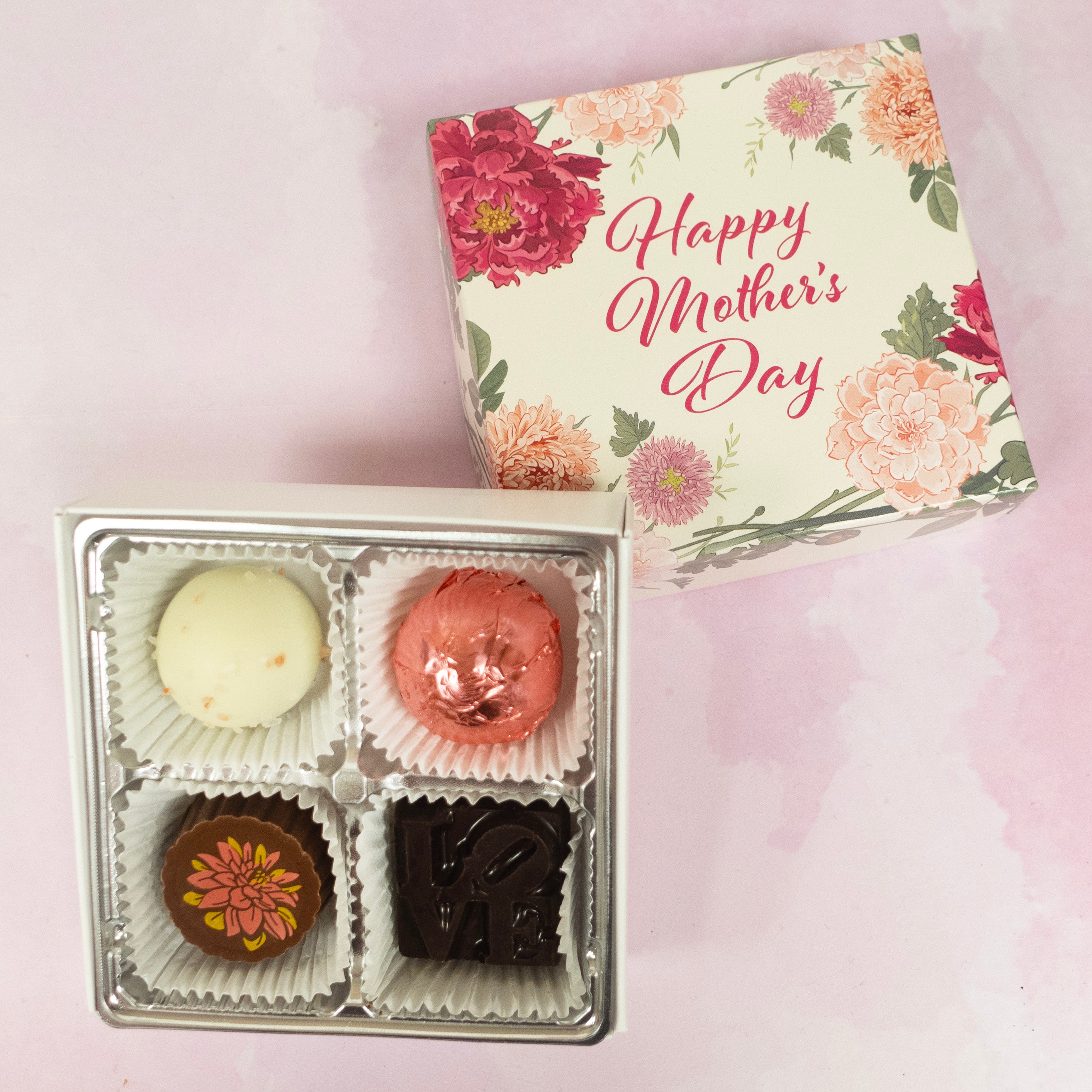 Happy Mother's Day Four Piece Truffle Gift Box
