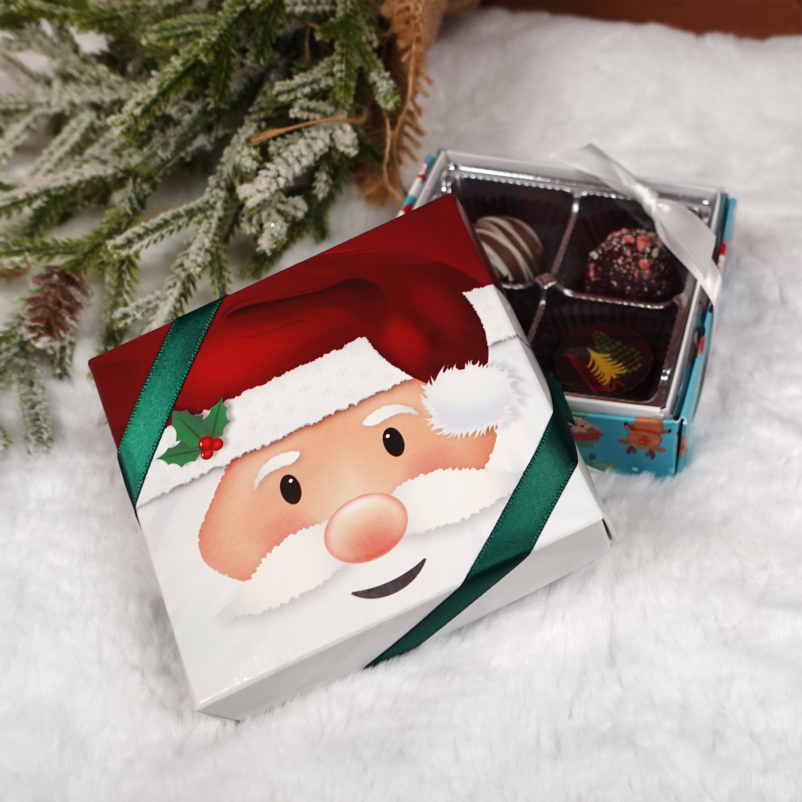 Lore's Chocolates of Philadelphia 4 piece Santa Box with chocolate truffles