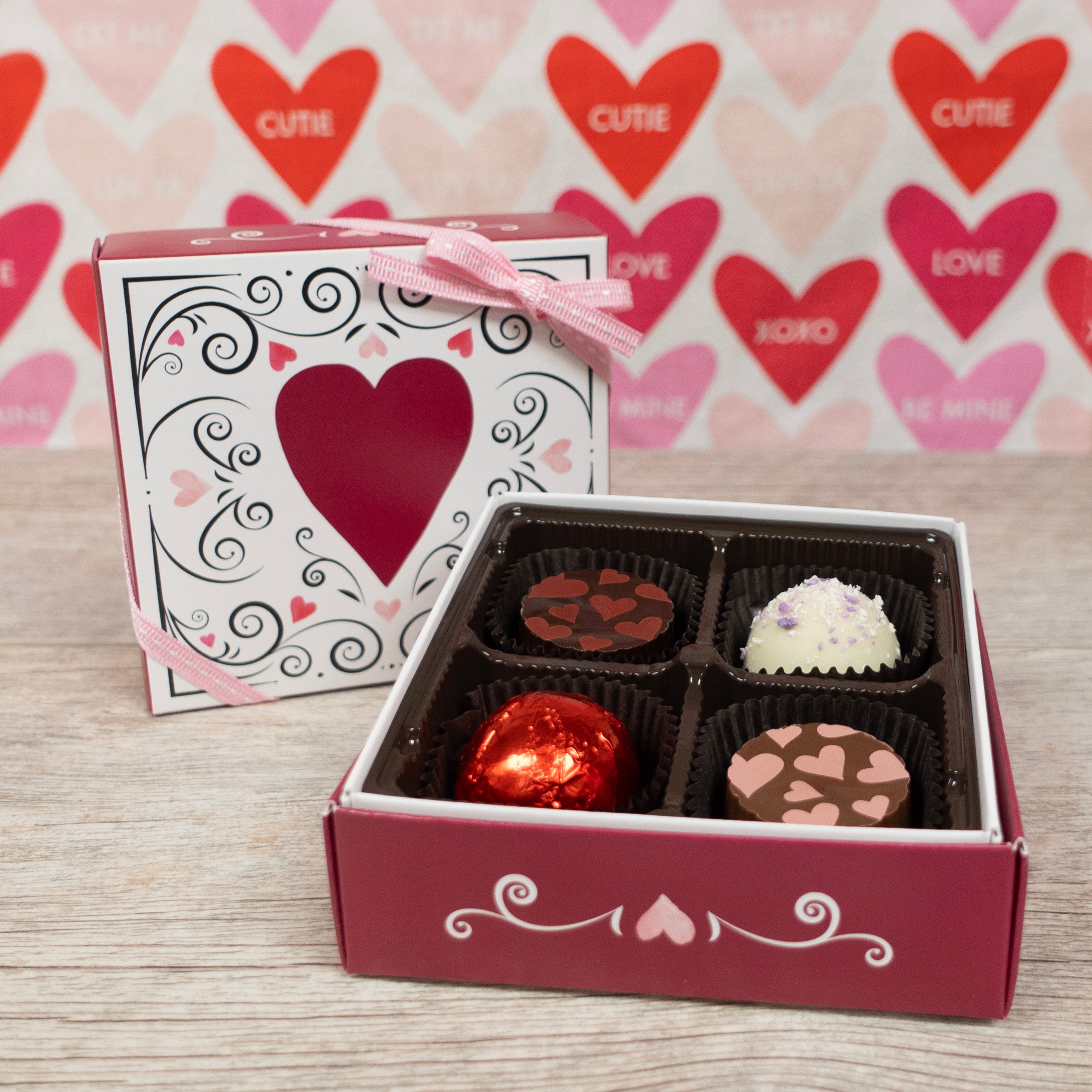 4 piece Valentine Truffle Gift Box