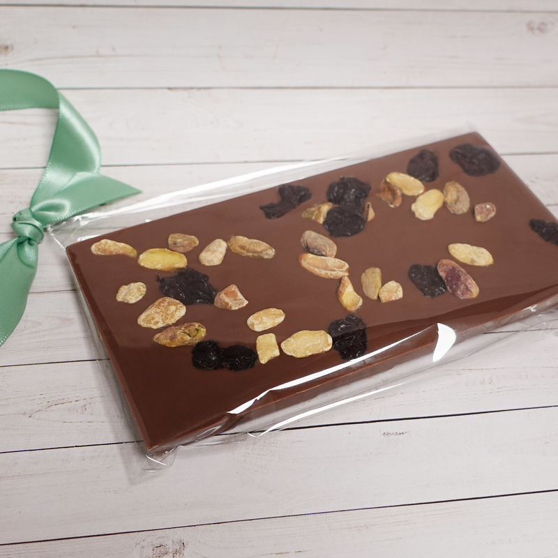 Dried Cherries & Pistachios - Milk Chocolate Bar