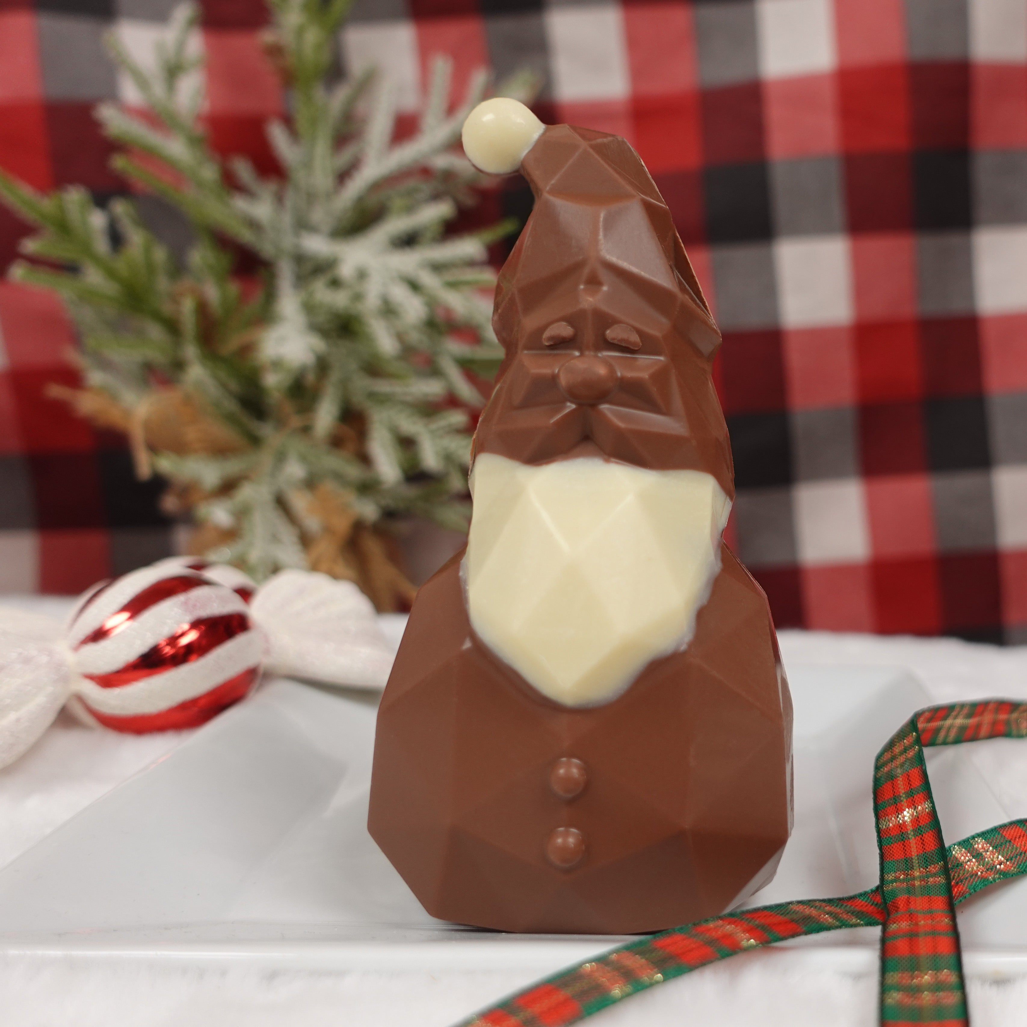 Geometric Origami Santa - Solid Chocolate