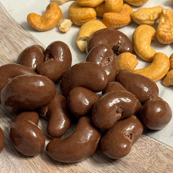 Roasted Cashews Covered in Lore's Milk Chocolate