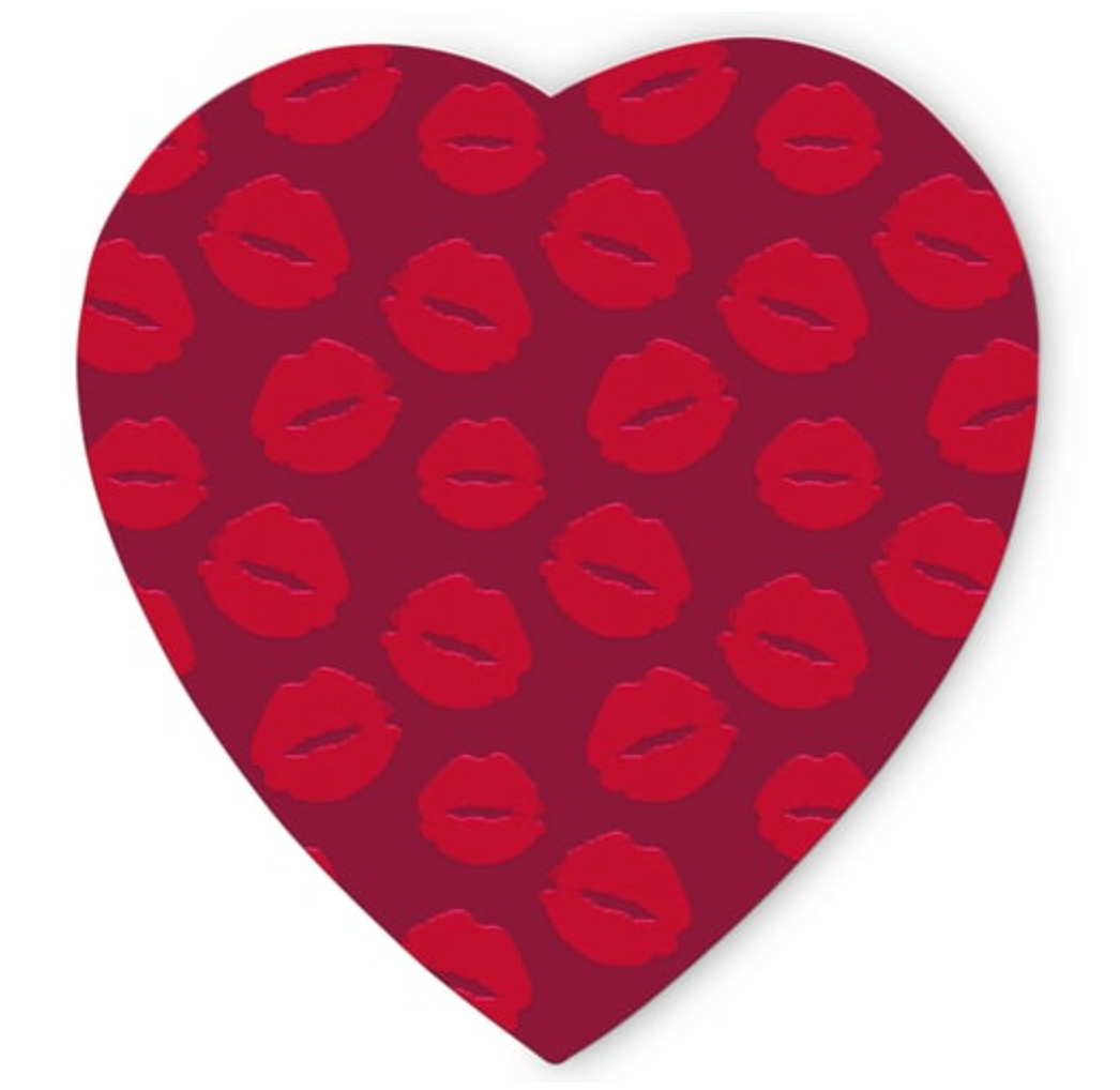 Heart shaped box - lip stick kiss decorations