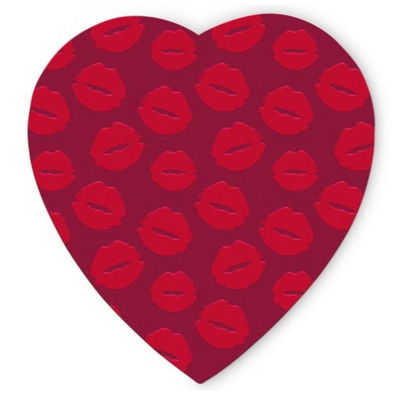 Heart shaped box - lip stick kiss decorations