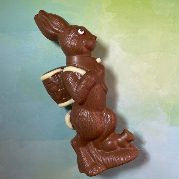 Lore's milk chocolate standing Easter bunny-Semi solid -9 1/2 inches tall