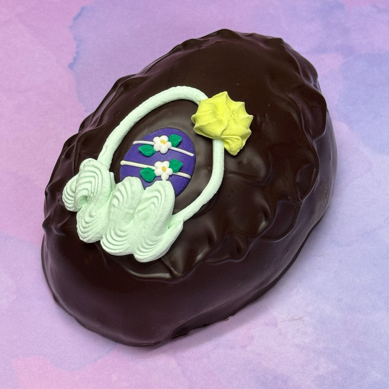 Philadelphias best Easter Egg-Coconut Cream-made by hand-hand decorated-three sizes-dark chocolate-made in Philadelphia