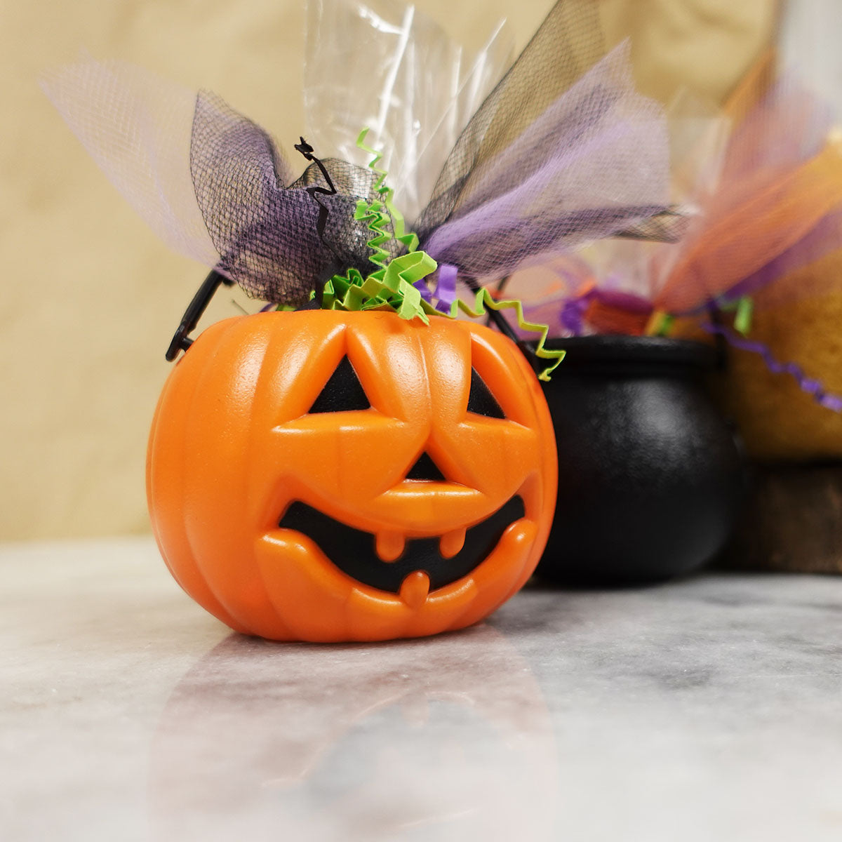 Halloween Treat Cauldron or Jack-o-Lantern