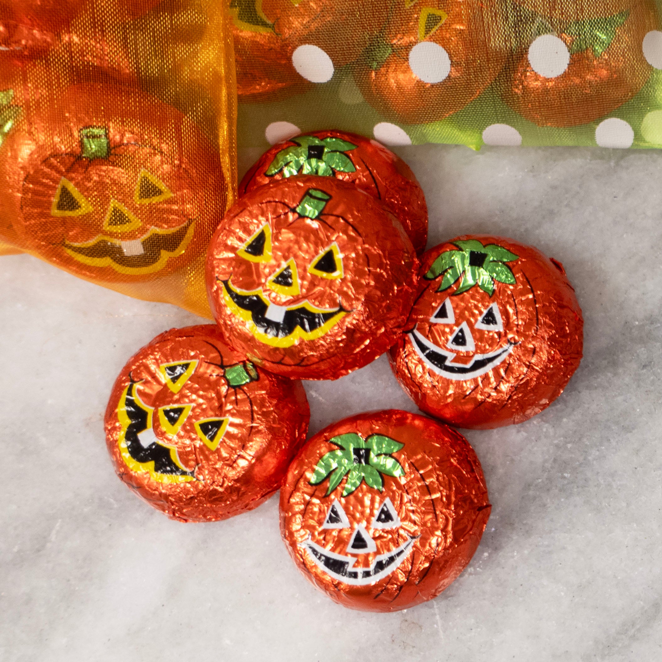 Milk Chocolate Foiled Pumpkin Faces