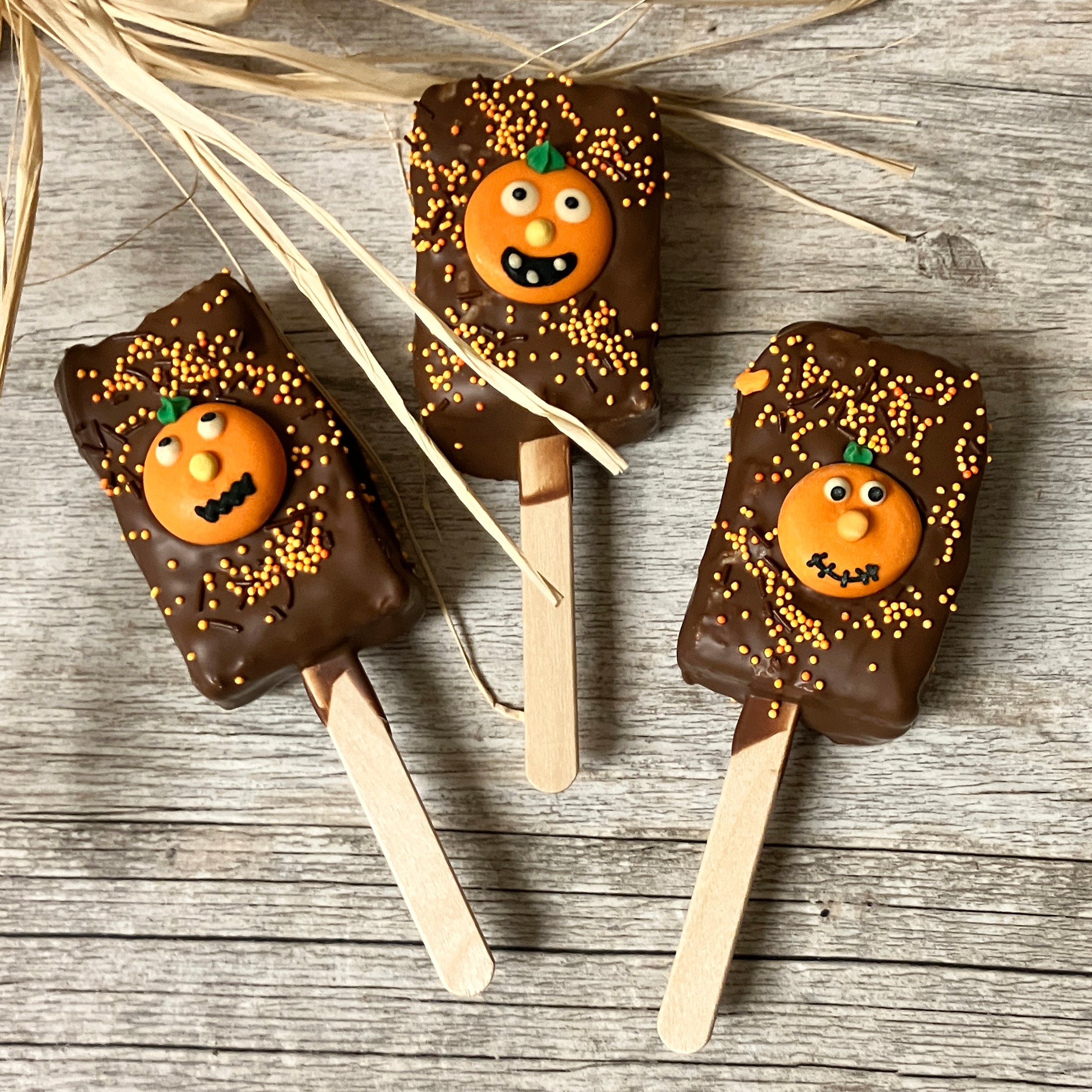 Halloween Milk Chocolate Rice Krispie Treat Pops