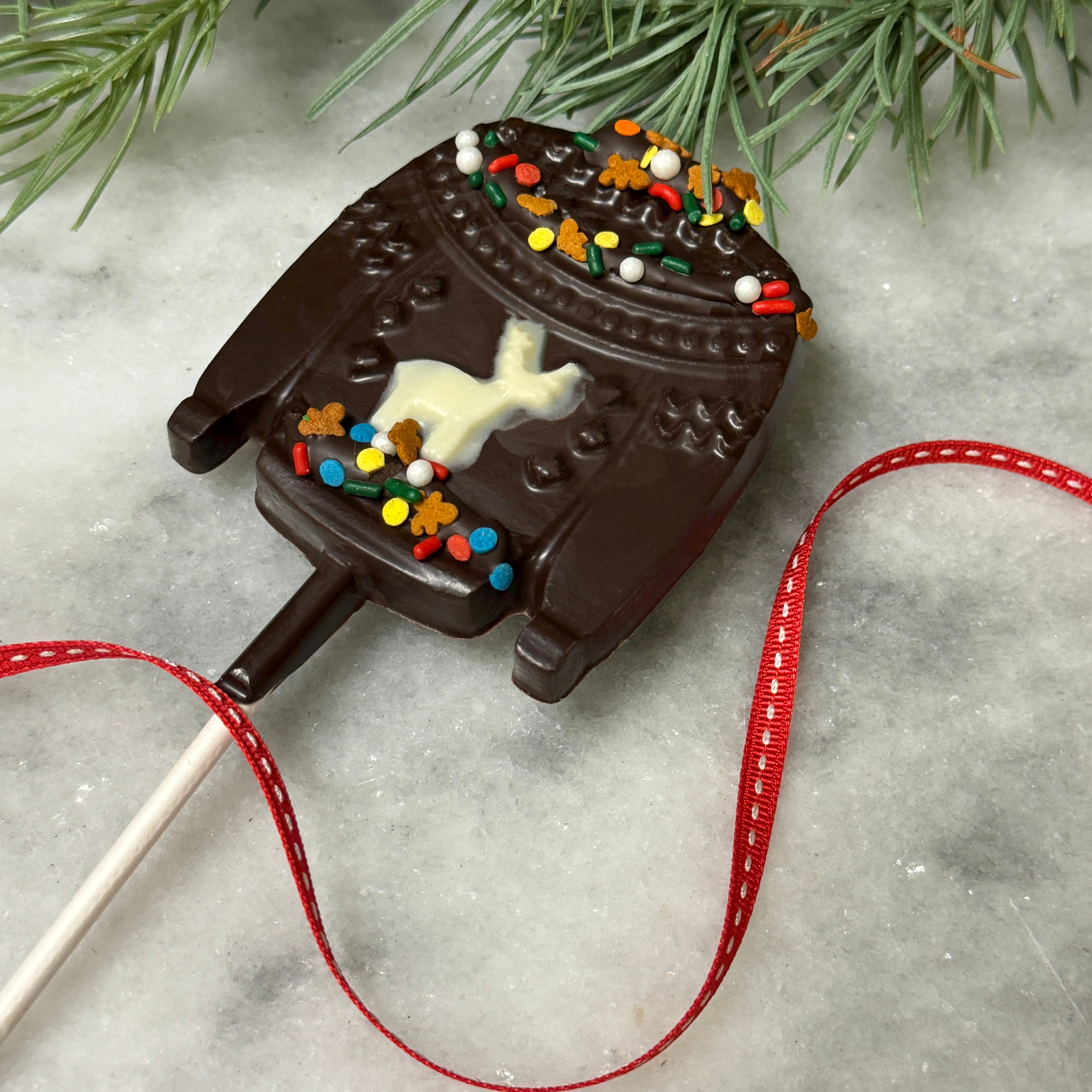 ugly christmas sweater-decorated dark chocolate sweater-ugly sweater party