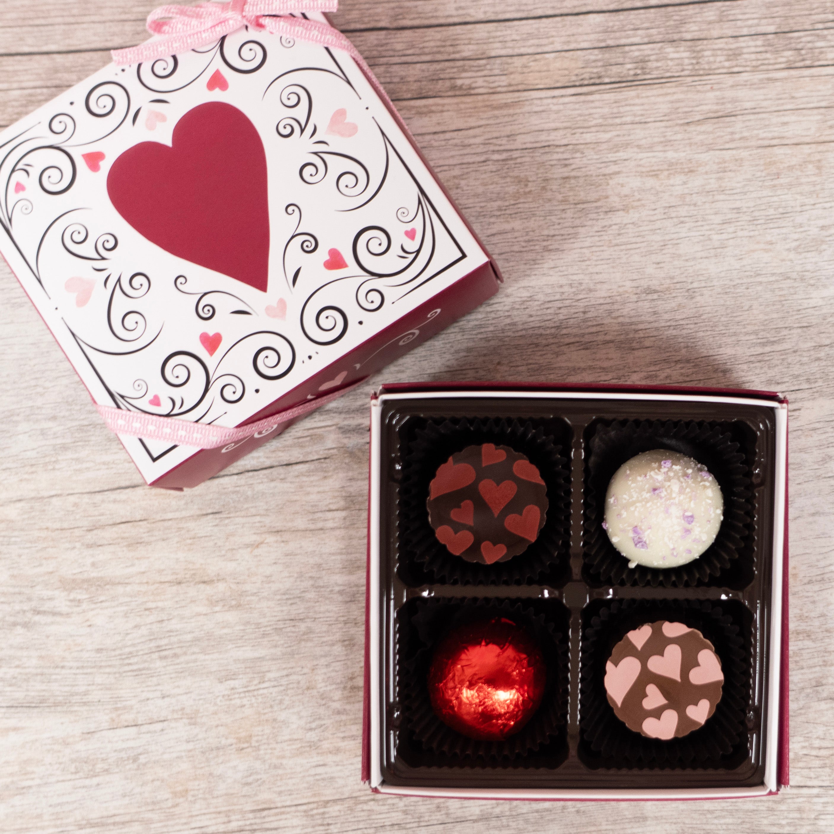 4 piece Valentine Truffle Gift Box