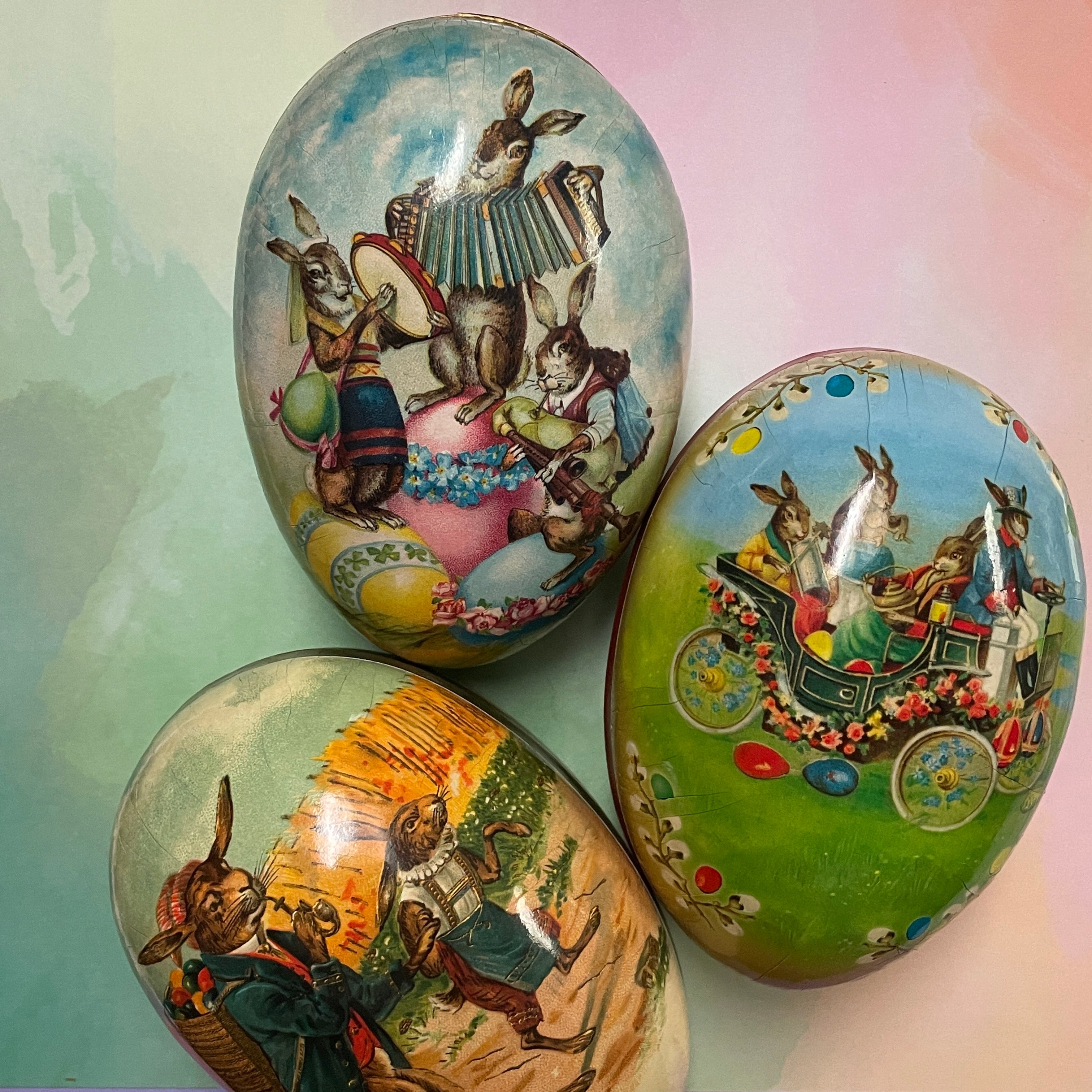 Paper Mache Eggs, Made in Germany-3 sizes-Save and refill year after year-designes vary