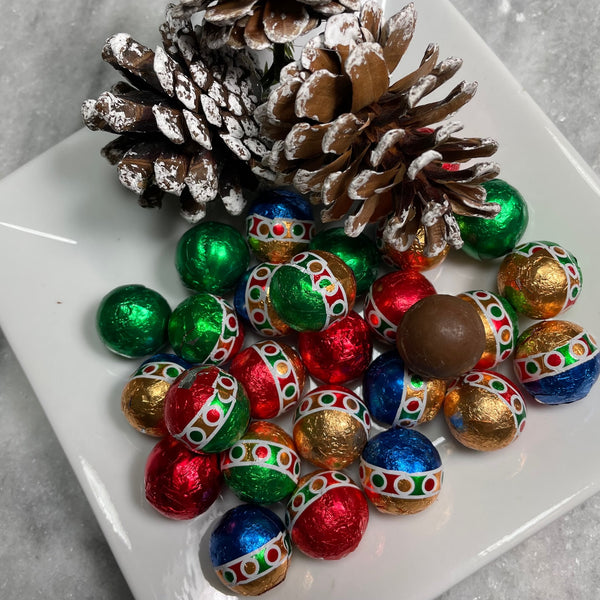 holiday chocolate-foiled chocolate ball