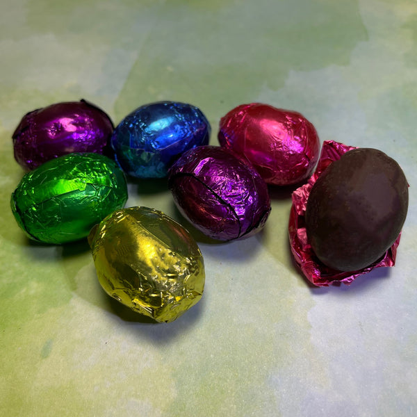Solid chocolate easter Egg- Foil Wrapped-Milk Chocolate-Dark Chocolate-White Chocolate