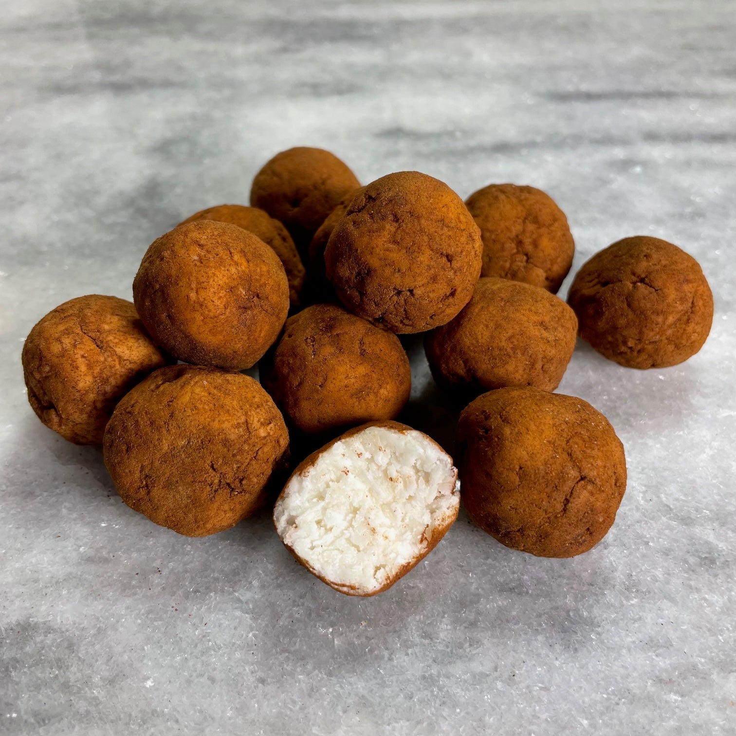 irish potatoes-coconut - organic korintji cinnamon-vanilla -hand rolled-bite size-Philadelphias best irish potatoes