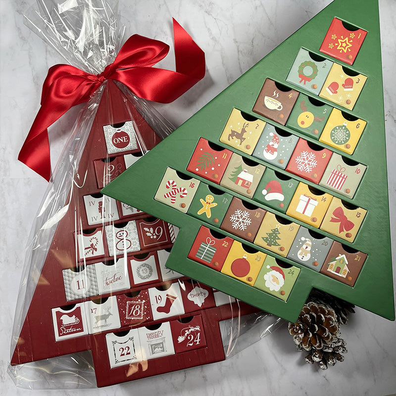 Traditional Advent Calendar - Refillable - Available in Red & Green-reusable advent calander-delux-tradition