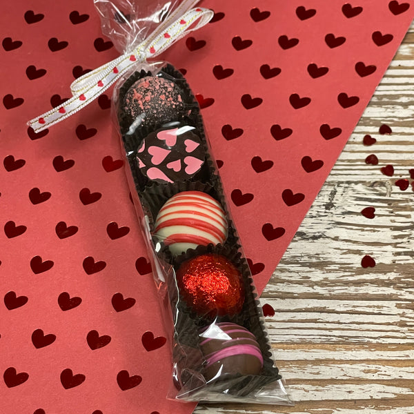 Lore's Chocolates - Valentine's decorated Non Pareil -milk or dark chocolate-Gift Bag and bow