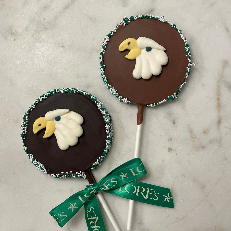 Eagle decorated - milk chocolate-dark chocolate-green and white decorations-go birds