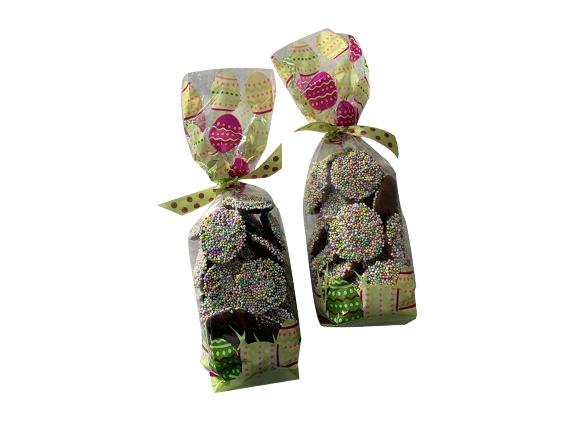 classic solid chocolate -Non parreils - colorful candy seeds-gift bagged -bowed- Spring