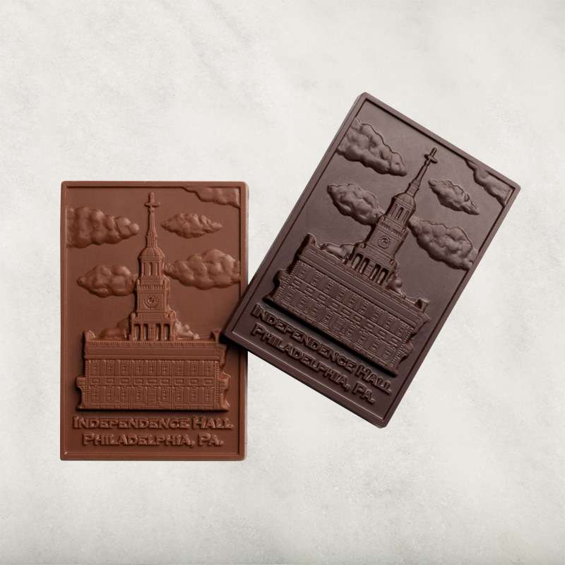Lores Chocolate Independence Hall - chocolate made in philadelphia-Lores exclusive -custom mold-chocolate in milk and dark