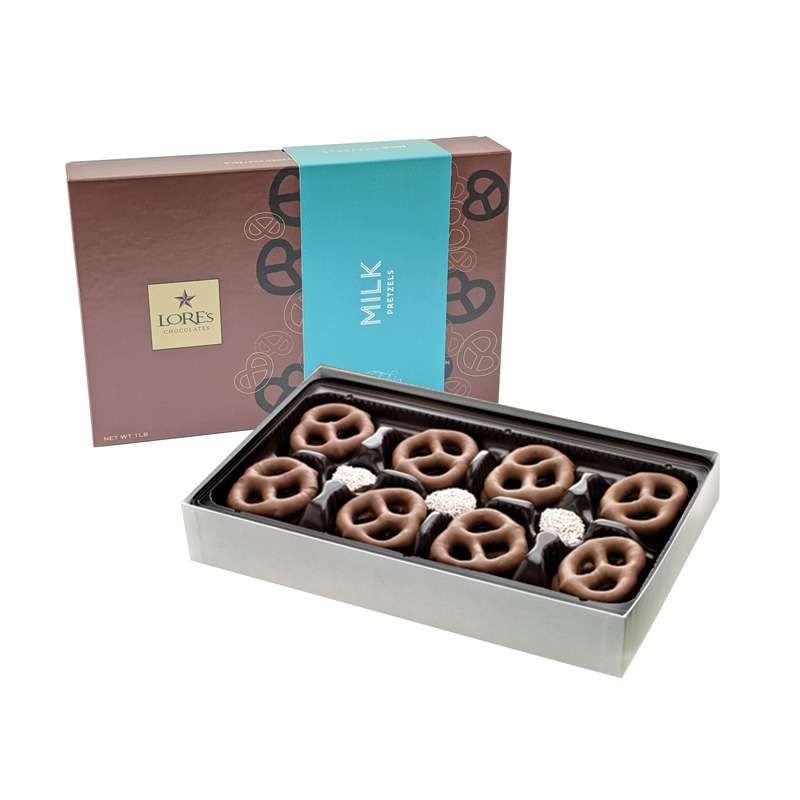 Chocolate covered pretzels - milk chocolate-24 per pound-custom baked-sweet and salty-Phillys best chocolate covered pretzels