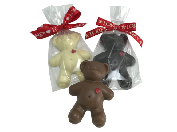  solid milk chocolate-solid dark chocolate-teddy bear-cinnamon heart decoraation