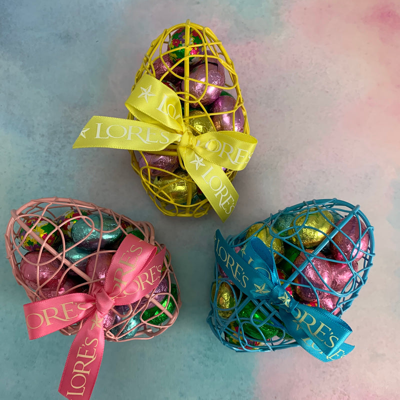 wire Easter Egg-creamy milk chocolate-foil wrapped